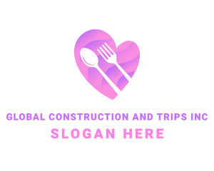 Cooking - Food Cutlery Heart logo design