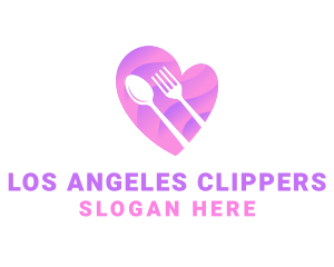 Food Cutlery Heart logo design
