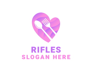 Food Cutlery Heart logo design