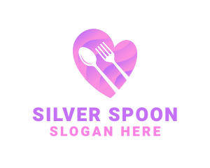 Utensil - Food Cutlery Heart logo design