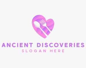 Food Cutlery Heart logo design