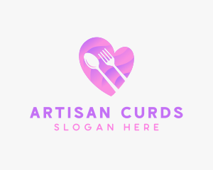 Food Cutlery Heart logo design