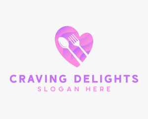 Food Cutlery Heart logo design