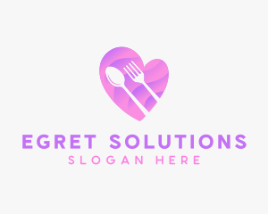 Food Cutlery Heart logo design