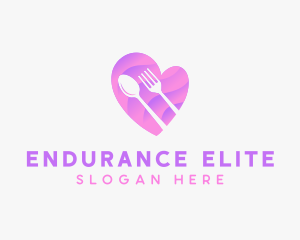 Food Cutlery Heart logo design