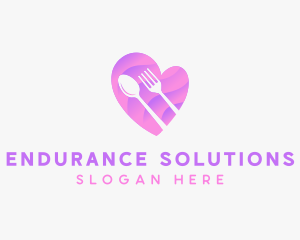 Food Cutlery Heart logo design