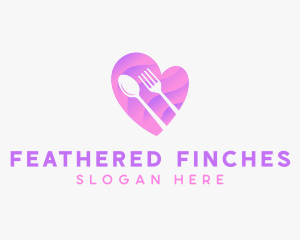 Food Cutlery Heart logo design