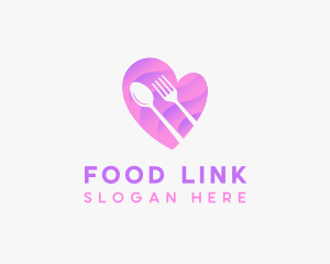 Food Cutlery Heart logo design