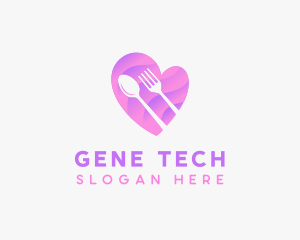 Food Cutlery Heart logo design