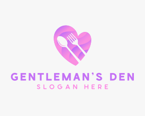 Food Cutlery Heart logo design