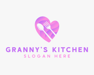 Food Cutlery Heart logo design