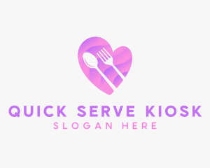 Food Cutlery Heart logo design