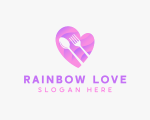 Food Cutlery Heart logo design