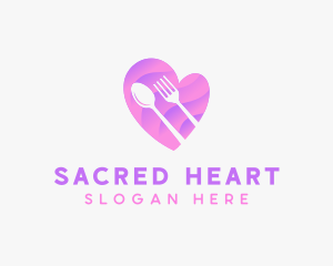 Food Cutlery Heart logo design