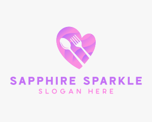 Food Cutlery Heart logo design