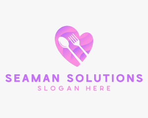 Food Cutlery Heart logo design