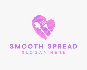 Food Cutlery Heart logo design