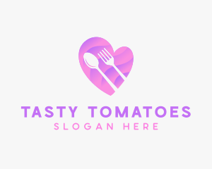 Food Cutlery Heart logo design