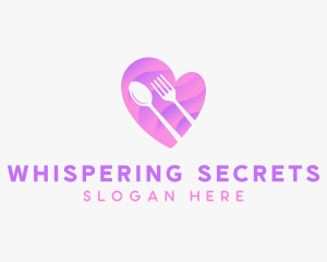 Food Cutlery Heart logo design