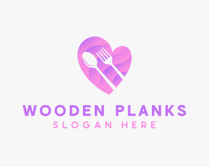 Food Cutlery Heart logo design