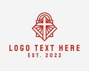 Church - Holy Christian Crucifix logo design