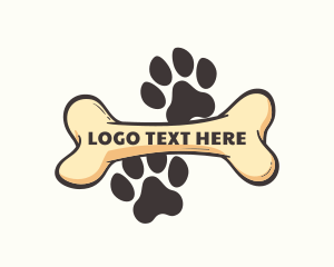 Kennel - Paw Bone Treat logo design