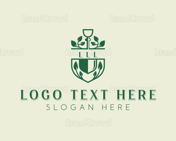 Shovel Landscaper Gardening Logo