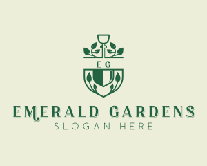 Shovel Landscaper Gardening logo design