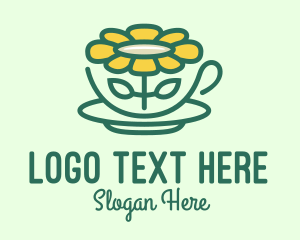 Bio - Sunflower Tea Cup logo design