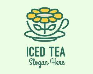 Sunflower Tea Cup logo design