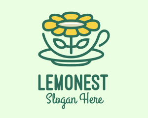 Latte - Sunflower Tea Cup logo design