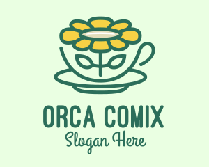 Tea Cup - Sunflower Tea Cup logo design