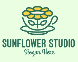 Sunflower - Sunflower Tea Cup logo design