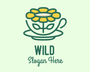 Cappuccino - Sunflower Tea Cup logo design