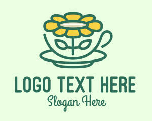 Garden - Sunflower Tea Cup logo design