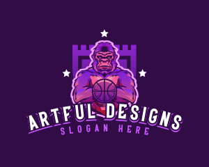 Varsity Basketball Gorilla logo design