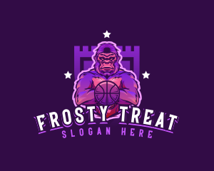 Varsity Basketball Gorilla logo design