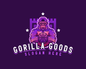 Varsity Basketball Gorilla logo design