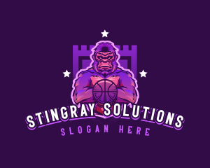 Varsity Basketball Gorilla logo design