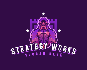 Varsity Basketball Gorilla logo design