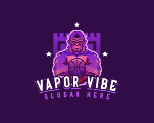 Varsity Basketball Gorilla logo design