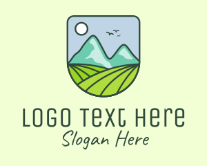 Land - Outdoor Mountain Badge logo design