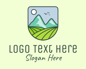 Eco - Outdoor Mountain Badge logo design