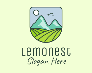Land - Outdoor Mountain Badge logo design