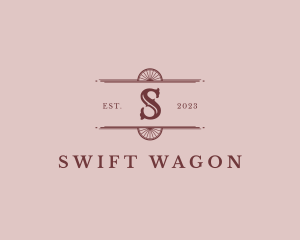 Wagon - Western Retro Wagon Wheel logo design