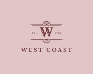 Western Retro Wagon Wheel logo design