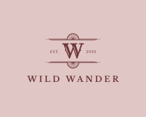 Western Retro Wagon Wheel logo design