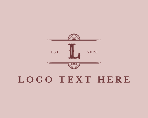 Antique - Western Retro Wagon Wheel logo design