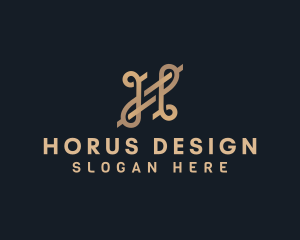 Elegant Cursive Decorative Letter H logo design