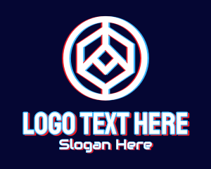 Polygonal - Glitchy Polygon Badge logo design